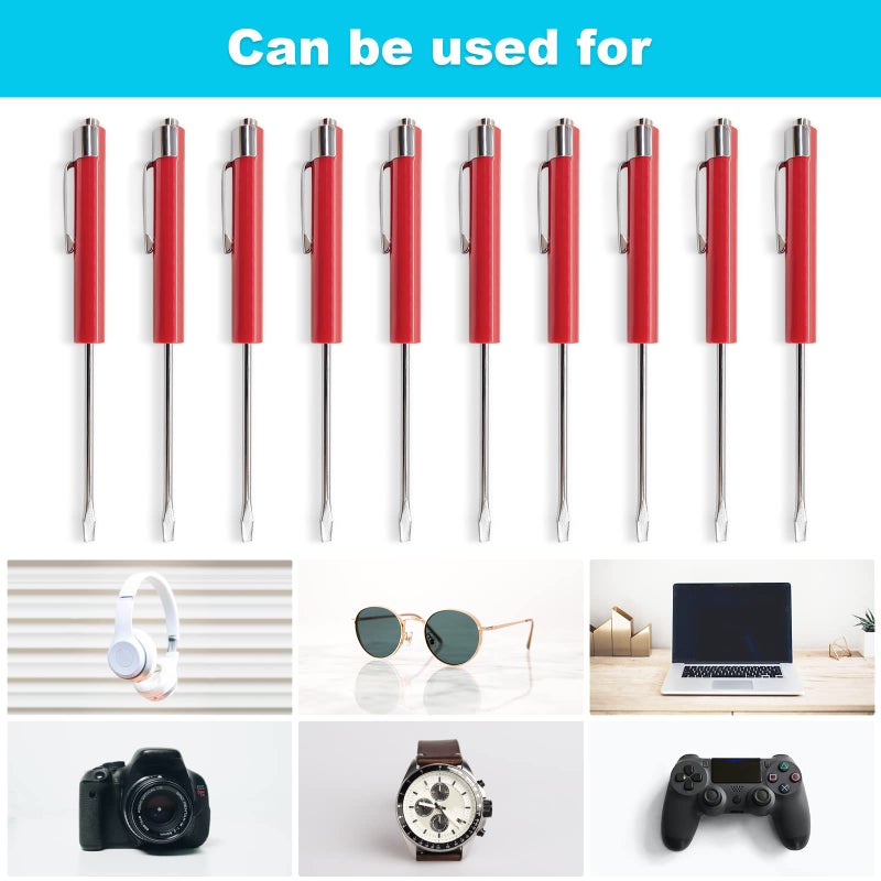 Earthtec (10) TEN for Snap on Pocket Screwdriver, Flat Tip Screwdrivers, RED ~ Magnetic .NEW. R86855 - Image 5